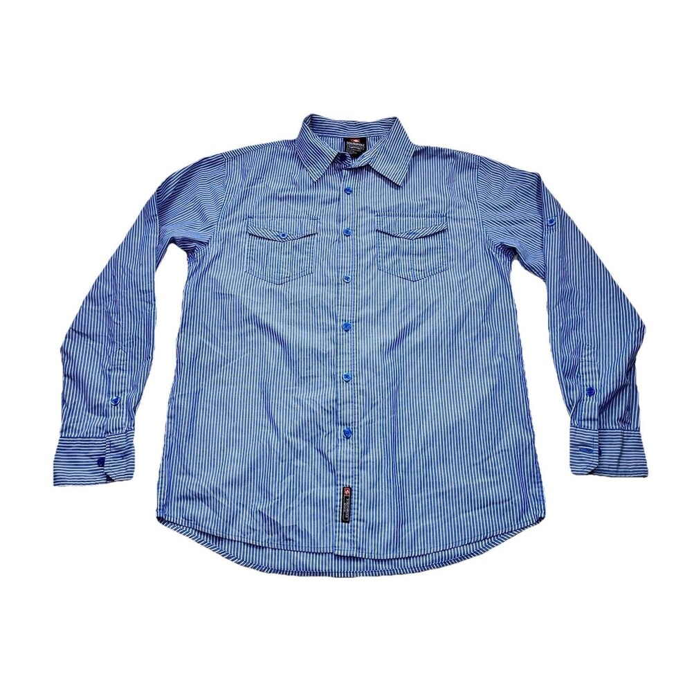 Vintage Southpole Striped Shirt Mens L Blue White Y2K Streetwear Skater 90s 00s